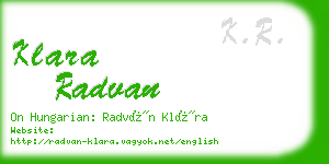 klara radvan business card